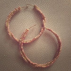 Anthropology Beaded Hoops